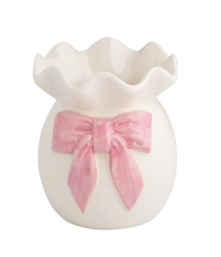 Pink Bow Ruffle Bud Vase
