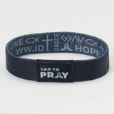 Tap To Pray® Wristband – Symbols of Faith - Grey