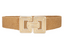 Ribbed Buckle Straw Belt-Cognac