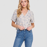 Seashell Breeze Button Top
