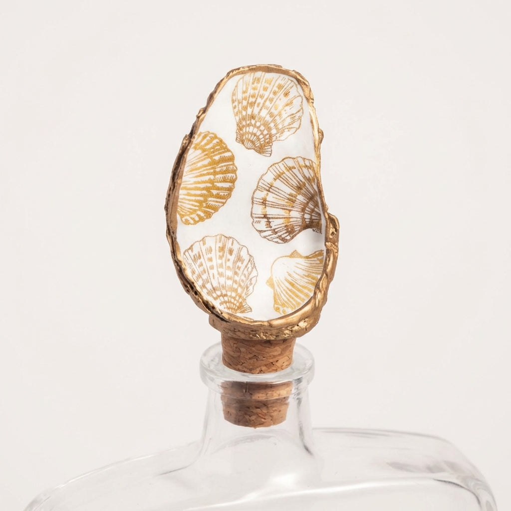 Seashell Glass Decorative Bottle (detail view 2)