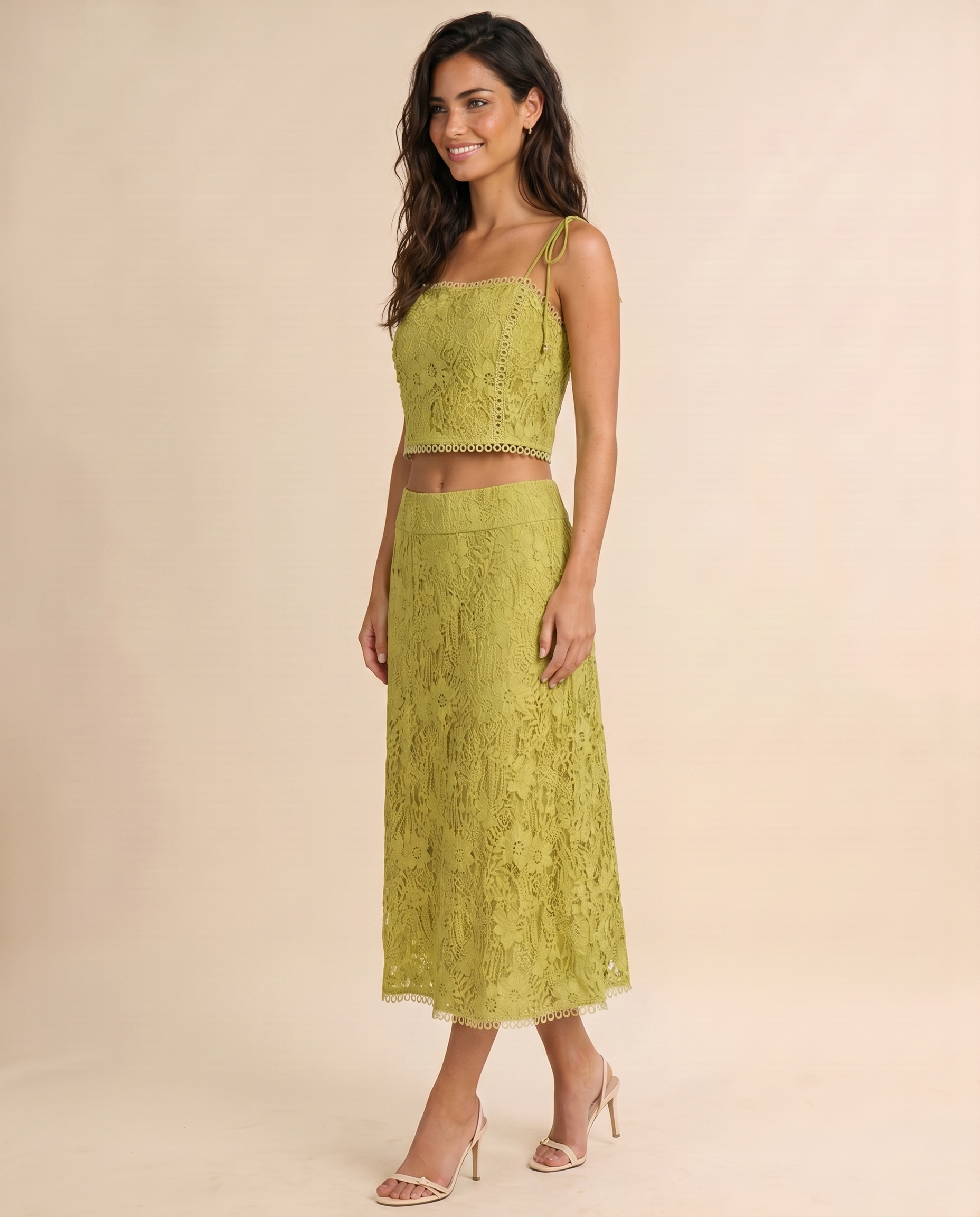 Serafina Lace Midi Skirt – Elegant Lace Midi Skirt for Women (detail view 3)