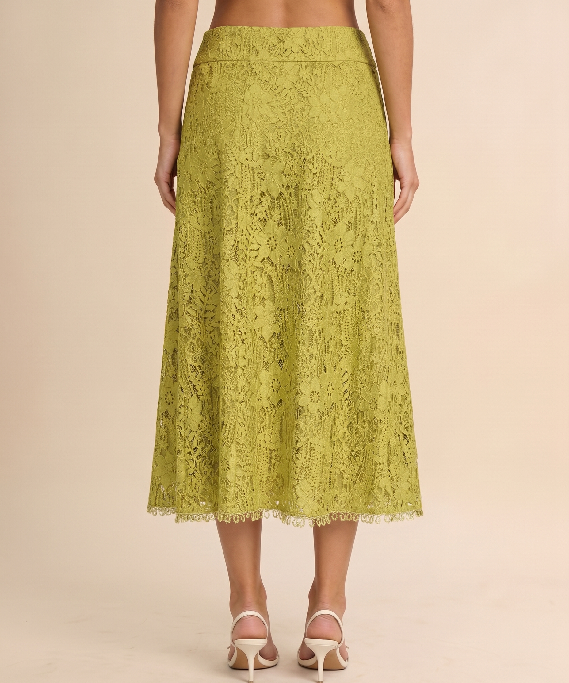 Serafina Lace Midi Skirt – Elegant Lace Midi Skirt for Women (detail view 2)