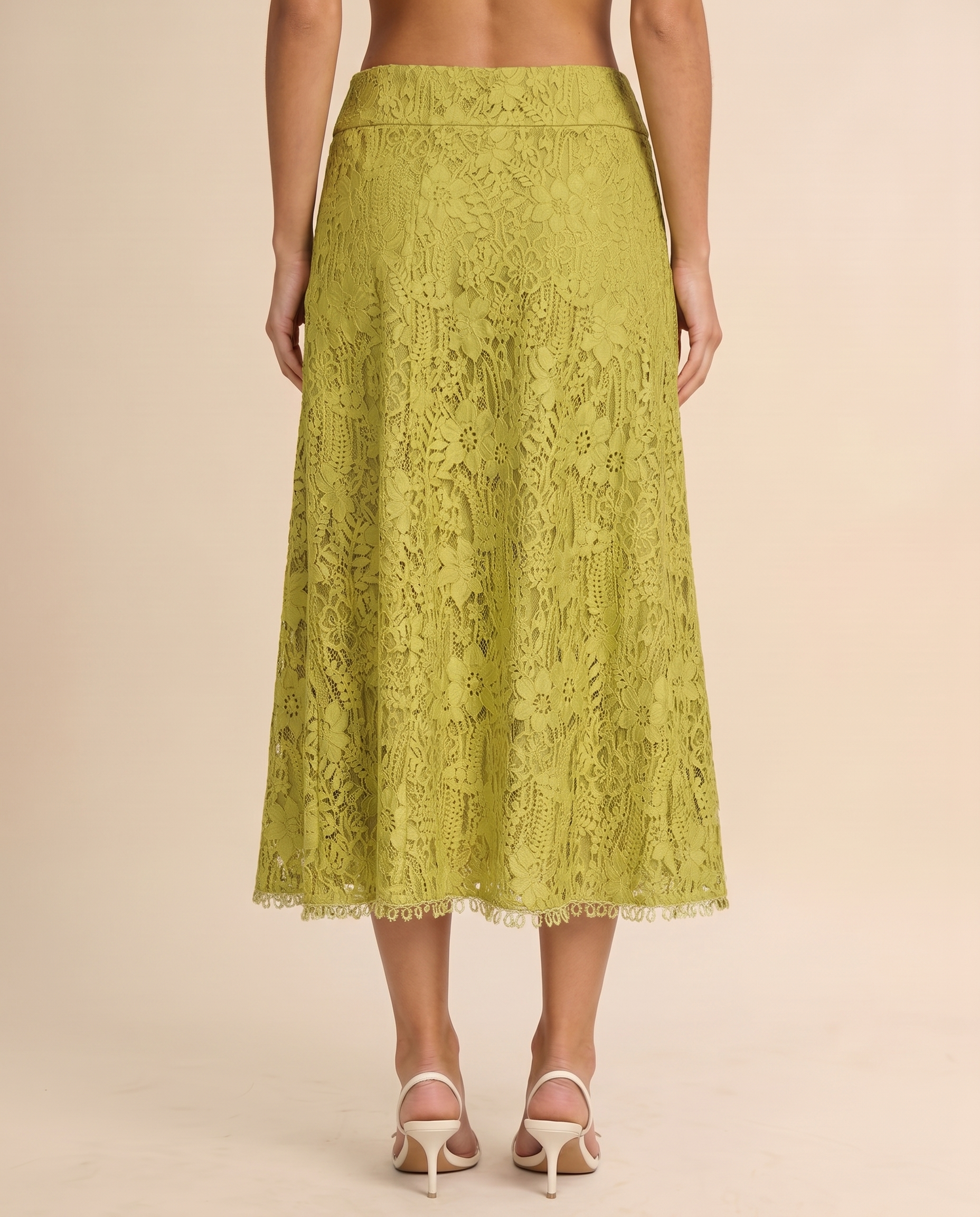Serafina Lace Midi Skirt – Elegant Lace Midi Skirt for Women (detail view 2)