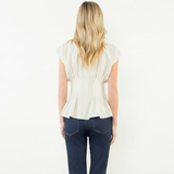 Sculpt Pintuck Short Sleeve Blouse (detail view 2)