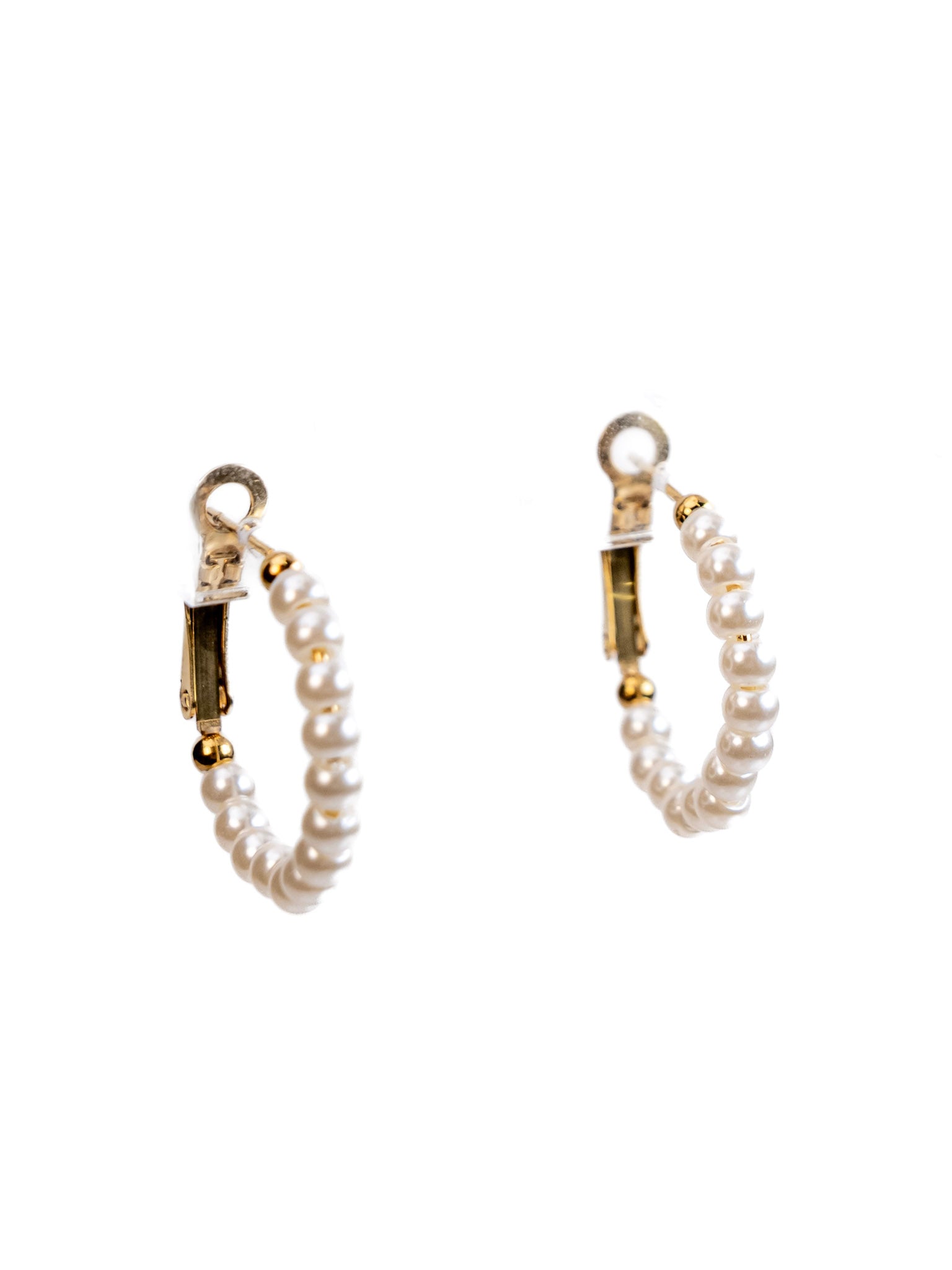 My Sister's Cottage | Waterproof | Simulated Pearl Hoop Earrings (detail view 4)