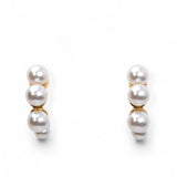 My Sister's Cottage | Waterproof | Simulated Pearl Open Hoop Earrings (detail view 4)