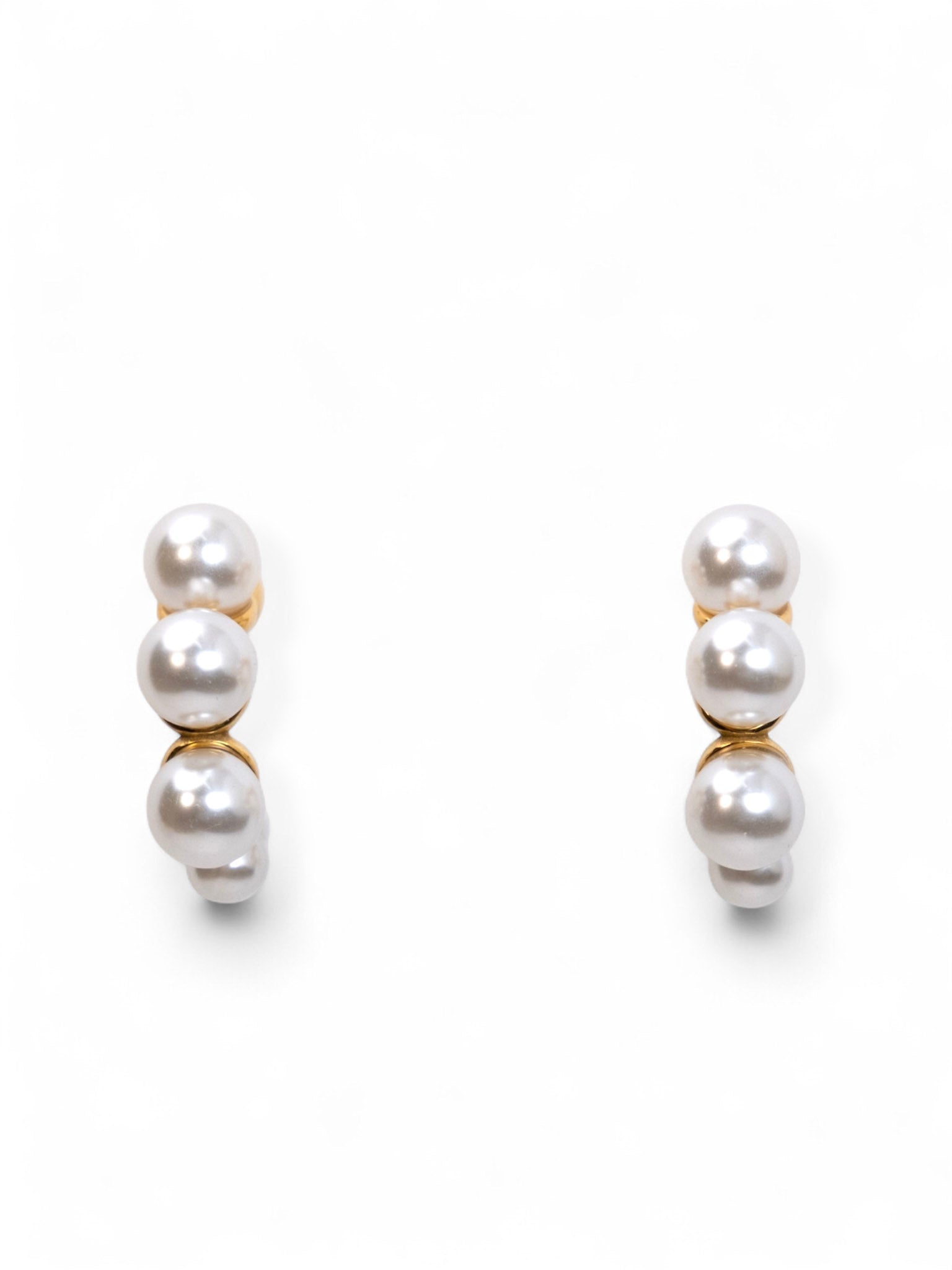 My Sister's Cottage | Waterproof | Simulated Pearl Open Hoop Earrings (detail view 4)
