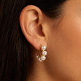 My Sister's Cottage | Waterproof | Simulated Pearl Open Hoop Earrings (detail view 2)