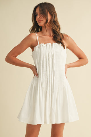 Pleated Detail Mini Dress
