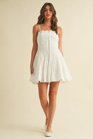 Pleated Detail Mini Dress