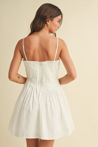 Pleated Detail Mini Dress