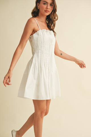Pleated Detail Mini Dress