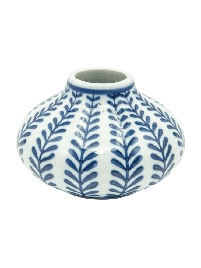 Stems Blue and White Stoneware Vases