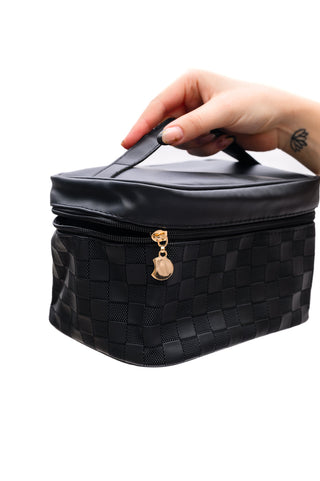 Subtly Checked Cosmetic Bags set