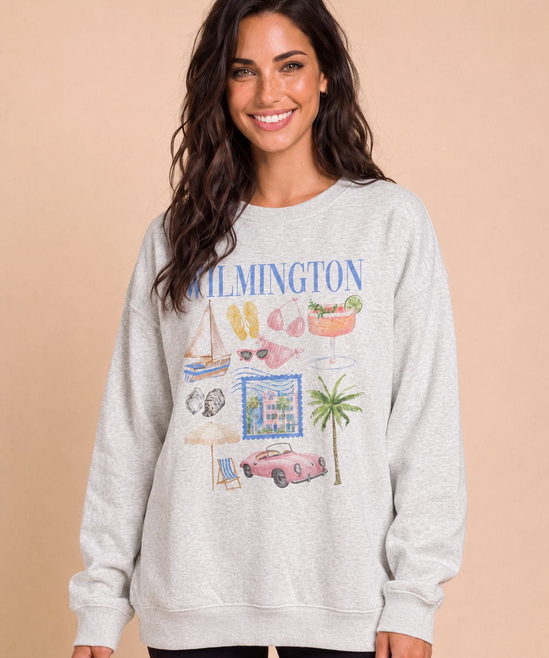 Wilmington NC Oversized Graphic Sweatshirt