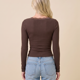 Sweetheart Lace Henley Top