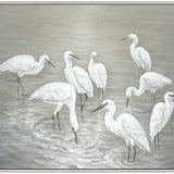 Taupe Herons Framed Wall Art
