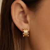 My Sister's Cottage | Waterproof | Textured Ball Hoop Earrings (detail view 2)