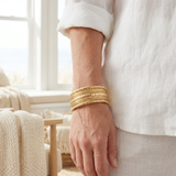 Luxe Layered Chain Bangles – Stackable Gold Chain Bracelet Set (detail view 3)
