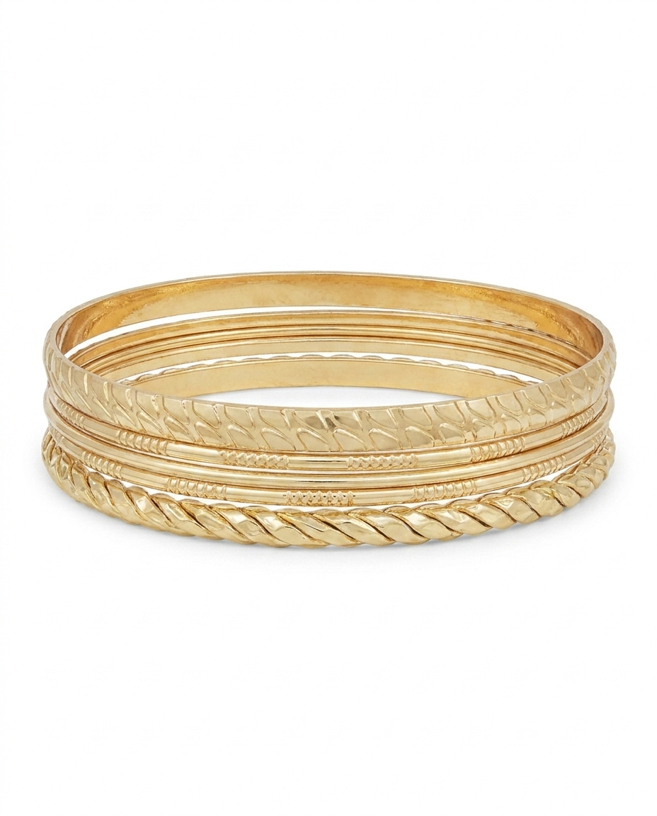 Luxe Layered Chain Bangles – Stackable Gold Chain Bracelet Set