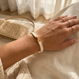 Luxe Link Enamel Bracelet – Gold Enamel Chain Link Bracelet for Women (detail view 2)