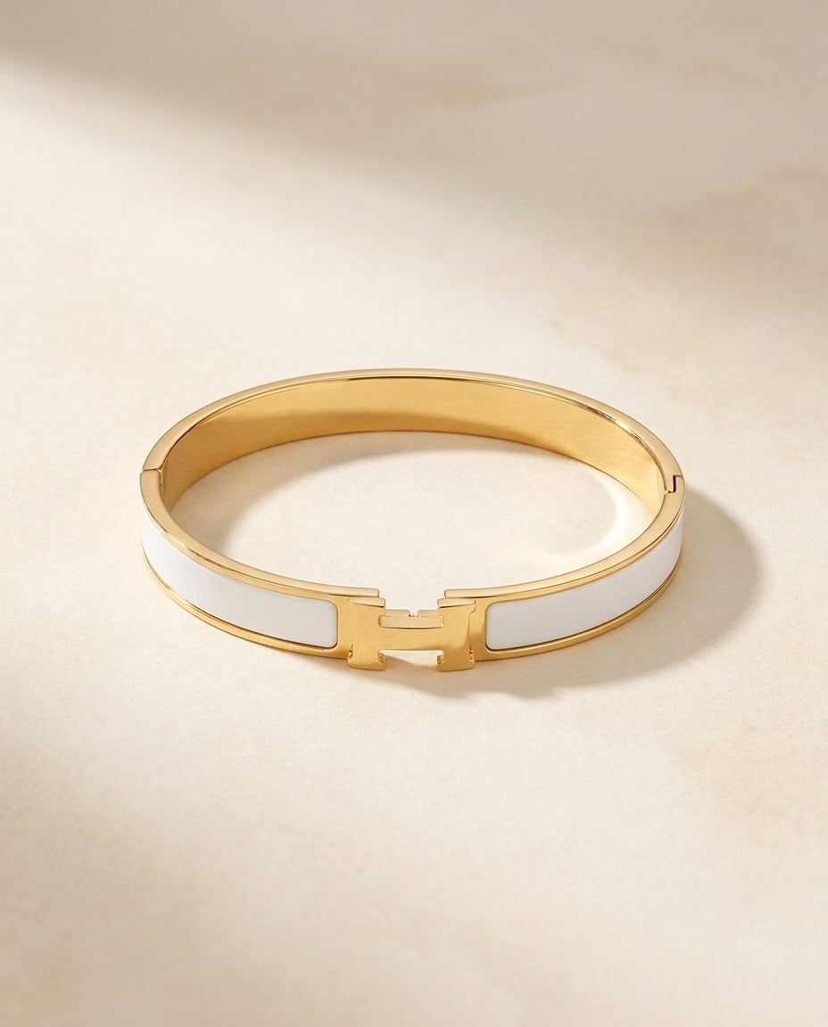 Luxe Link Enamel Bracelet – Gold Enamel Chain Link Bracelet for Women