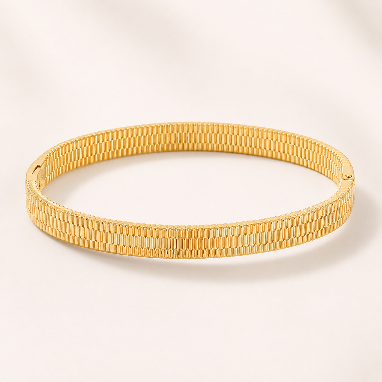 Luxe Textured Steel Bangle – Stackable Stainless Steel Cuff Bracelet