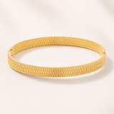 Luxe Textured Steel Bangle – Stackable Stainless Steel Cuff Bracelet