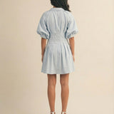 The Sky Stripe Pleated Mini Dress (detail view 2)