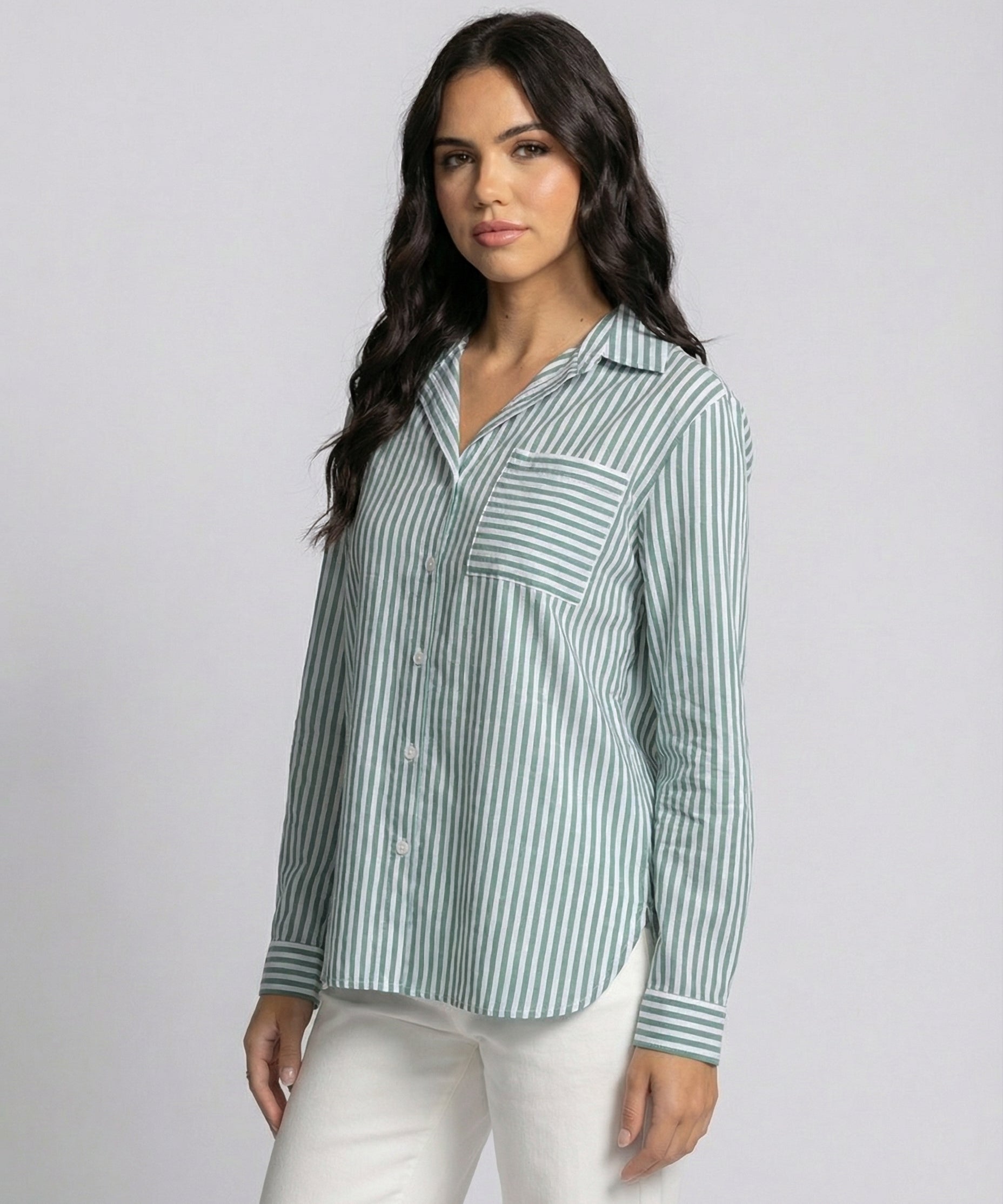 The Lucky Stripe Cotton Button-Up (detail view 3)