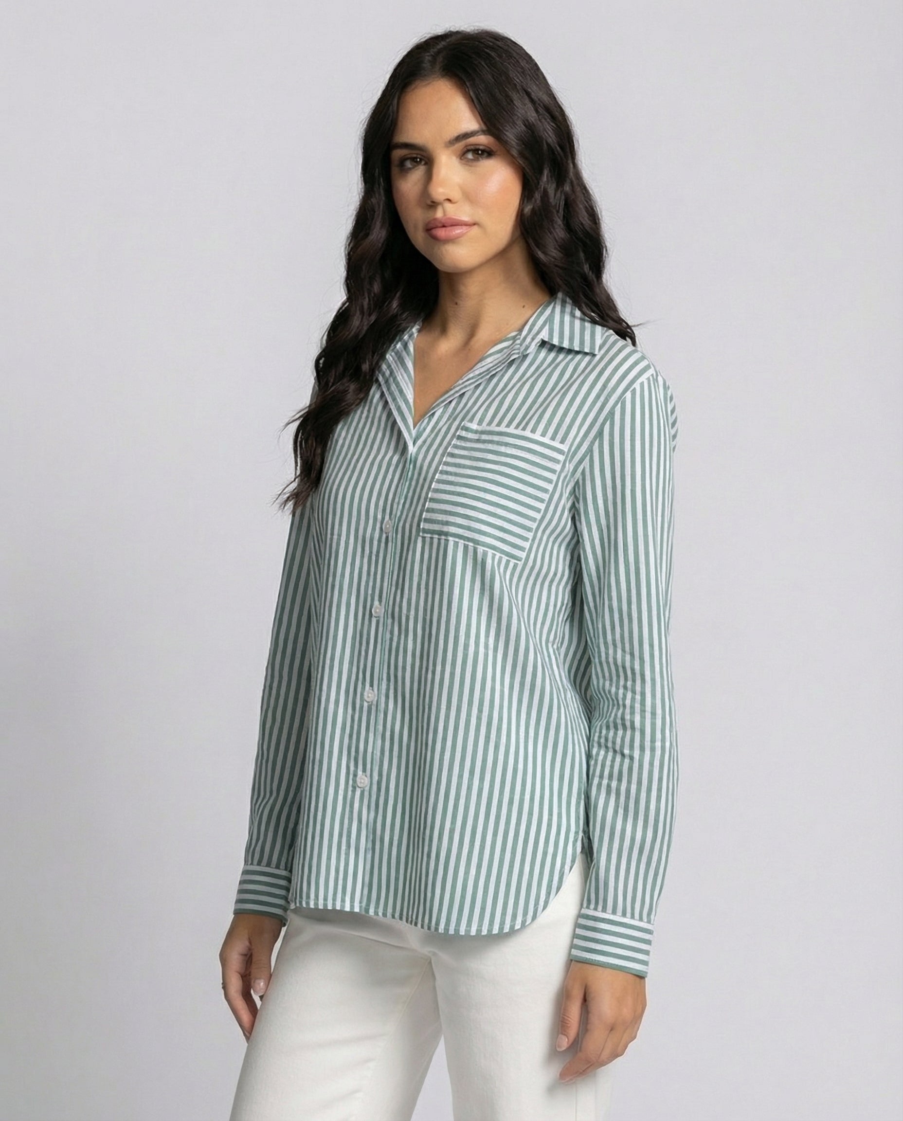 The Lucky Stripe Cotton Button-Up (detail view 3)