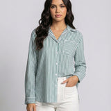 The Lucky Stripe Cotton Button-Up