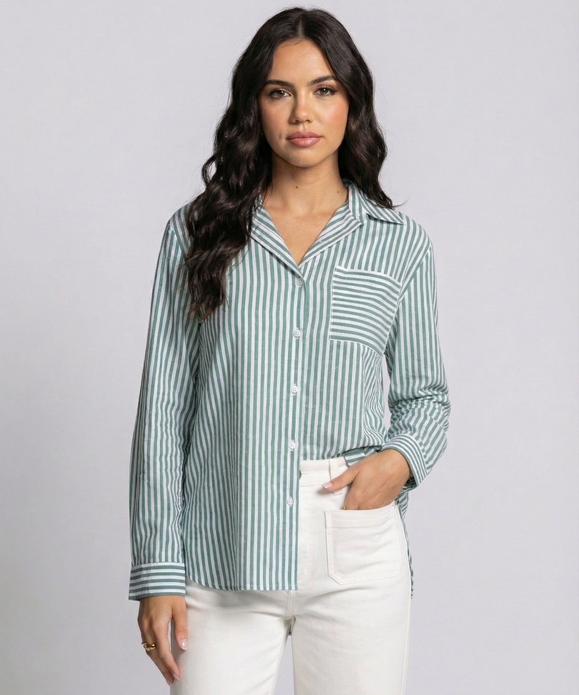 The Lucky Stripe Cotton Button-Up