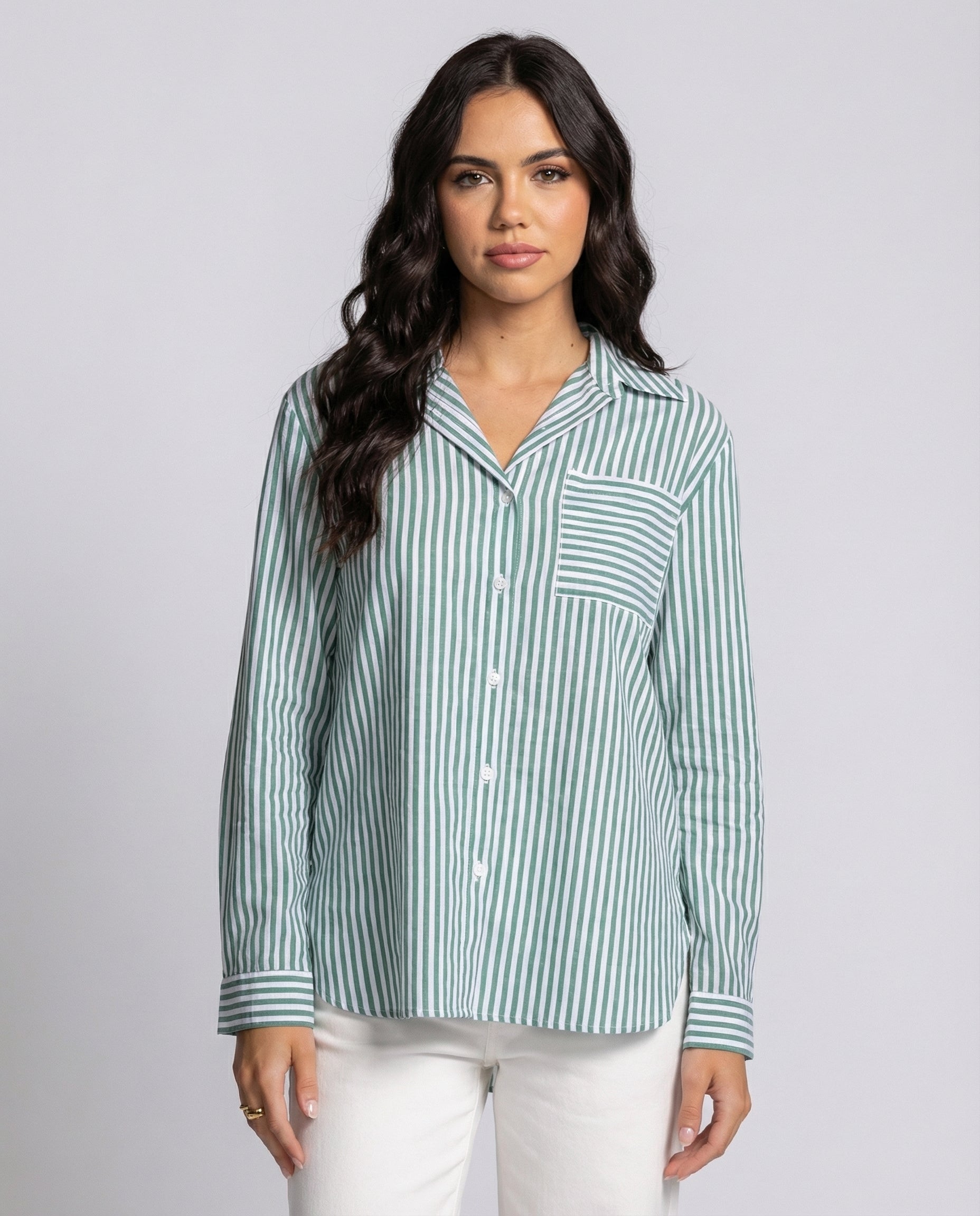 The Lucky Stripe Cotton Button-Up (detail view 2)