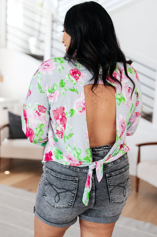 Open Back Floral Top