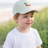 Toddler Mallard Seersucker Baseball Hat - Green & White