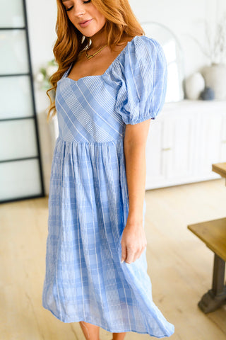 Plaid Print Midi Dress
