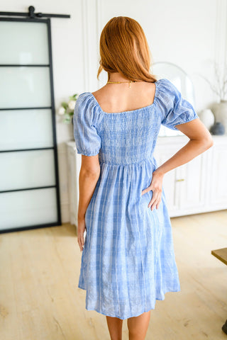 Plaid Print Midi Dress