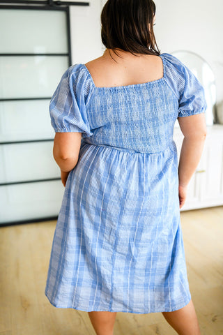 Plaid Print Midi Dress