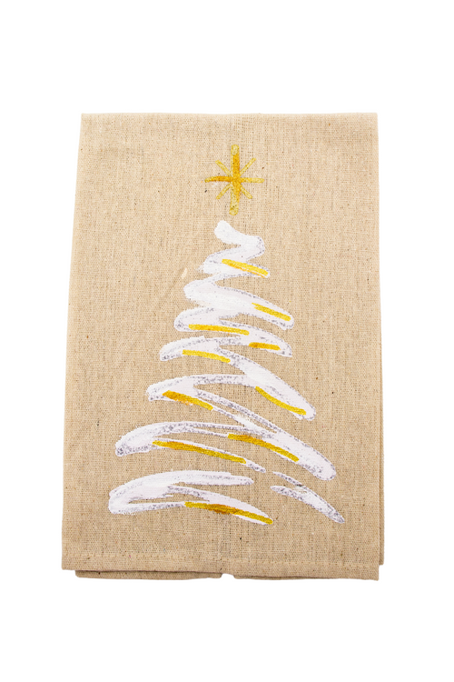 Tree Christmas Painted Hand Towel