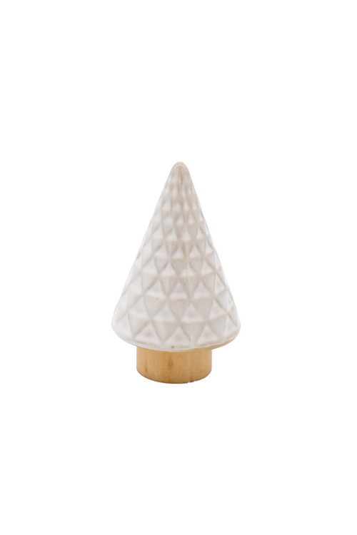 Triangle Print White Mini Ceramic Tree