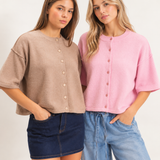 The Everyday Button Front Knit Sweater