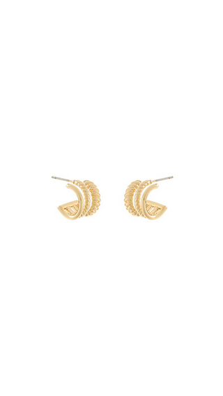 3 Row Hoop Earrings