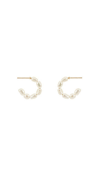 Pearl Beaded Hoops
