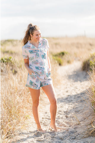 Charleston Scene Button Down Pajama Top