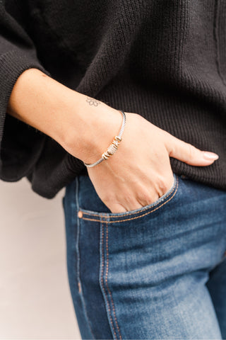 Pave Cylinder Cable Bracelet