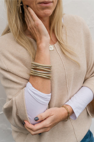 Metallic Faux Leather Bracelet