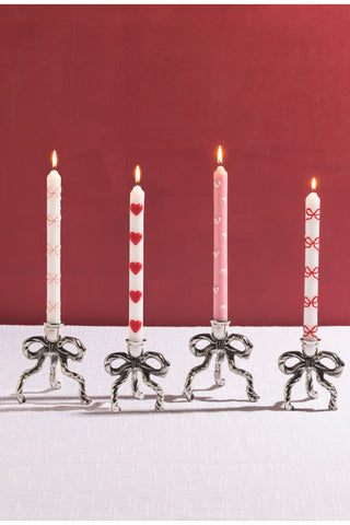 Bow Heart Taper Candles
