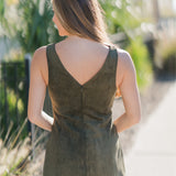 Structured Sleeveless Faux Suede Mini Dress